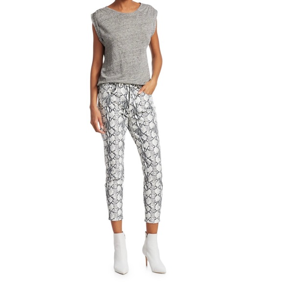 FRAME Ali High Rise Cigarette Python Print Jeans Sz 29 - Picture 4 of 9